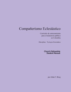 Compañerismo eclesiástico — Manual del estudiante