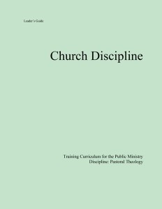 Church Discipline Teacher's Guide