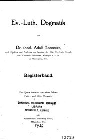 Ev.-Luth. Dogmatik: Registerband
