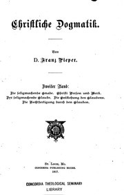 Christliche Dogmatik, Zweiter Band