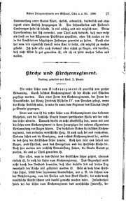 Kirche und Kirchenregiment