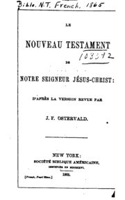 Le Nouveau Testament, version Ostervald (1865)