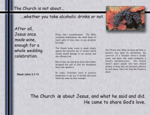 The Church Is Not About… whether you take alcoholic drinks or not (tract)