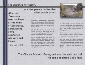 The Church Is Not About… whether you are better than other people (tract)