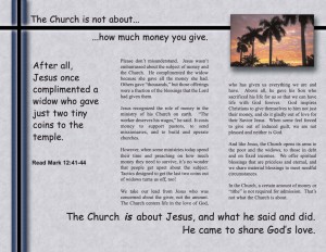 The Church Is Not About… how much money you give (tract)