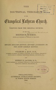 The Doctrinal Theology of the Evangelical Lutheran Church